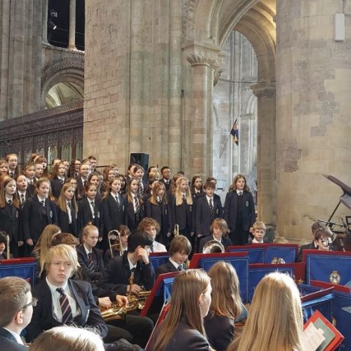 Choir rehearsing